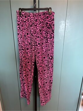Homco Pink and Black Heart Fleece Lounge Pants